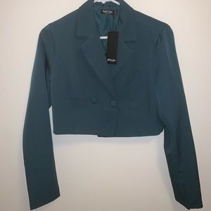 Nasty Gal green crop blazer